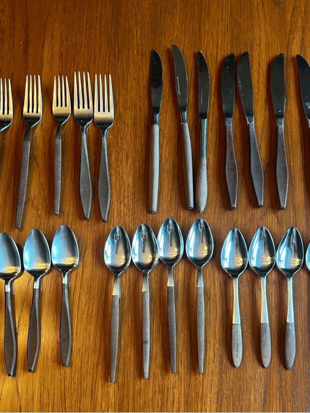 Source Unknown Matte Dark Gray Stainless Flatware Set - Service for 12